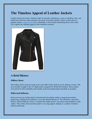 Mastering Leather Jackets Your Guide to Iconic Style and Care