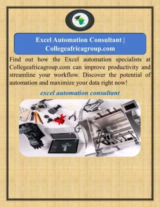 Excel Automation Consultant  Collegeafricagroup.com