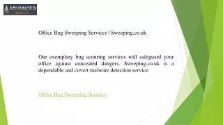 Office Bug Sweeping Services | Sweeping.co.uk