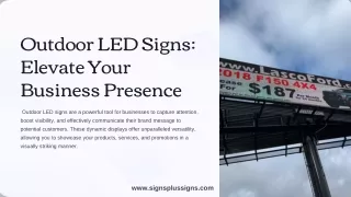 Outdoor LED Signs by Signs Plus Signs: Enhance Your Visibility