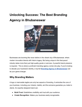 Unlocking Success_ The Best Branding Agency in Bhubaneswar (1)