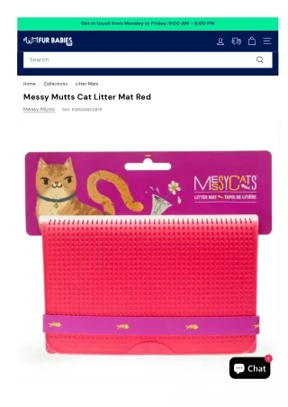 Messy Mutts Cat Litter Mat Red