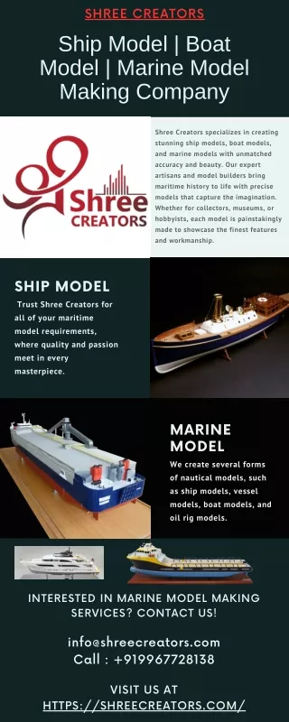 Ship Model  Boat Model  Marine Model Making Company - Shree Creators