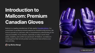 Introduction to Mallcom Premium Canadian Gloves