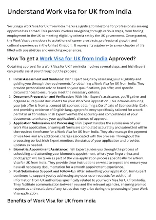 Understand Work visa for UK from India