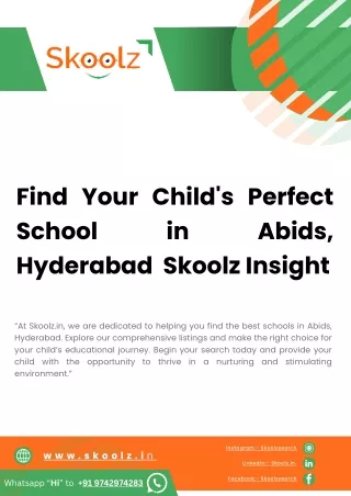 Explore Premier Schools in Abids, Hyderabad with Skoolz