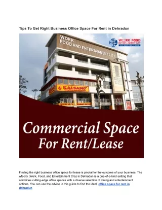 Office Space For Rent in Dehradun