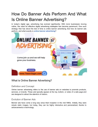 How Do Banner Ads Perform And What Is Online Banner Advertising_