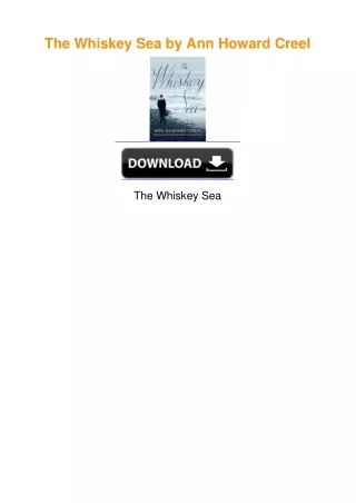 The Whiskey Sea by Ann Howard Creel