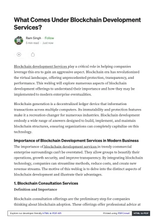 What Comes Under Blockchain Development Services