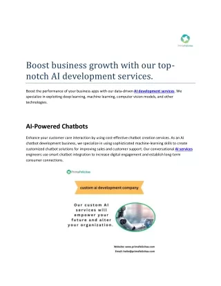 Boost business growth with our top-notch AI development services.