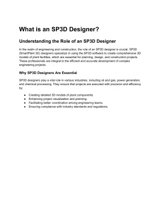 What is an SP3D Designer