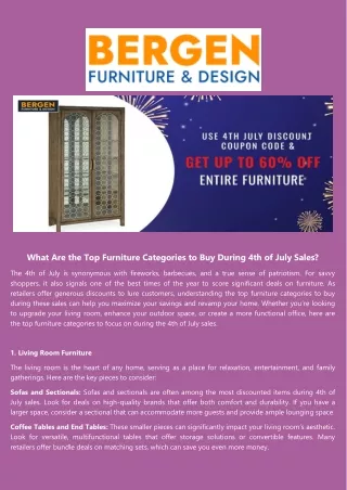 What Are the Top Furniture Categories to Buy During 4th of July Sales