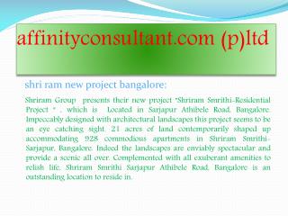 shriram new venture |"affinityconsultant.com"| apartment