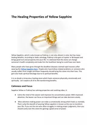 The Healing Properties of Yellow Sapphire