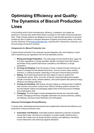 biscuit production line