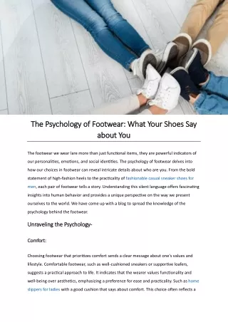 The Psychology of Footwear-What Your Shoes Say about You