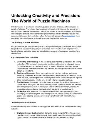 puzzle machine