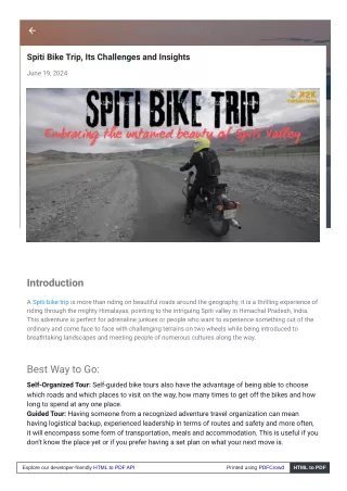 Explore the raw beauty of Spiti Valley on an exhilarating  spiti bike trip .
