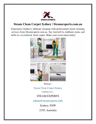 Steam Clean Carpet Sydney  Steamexperts.com