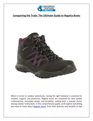 Ultimate Guide to Regatta Boots - Conquering the Trails