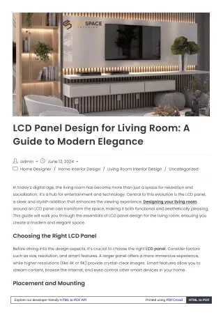 Sleek LCD Panel Design for Your Living Room