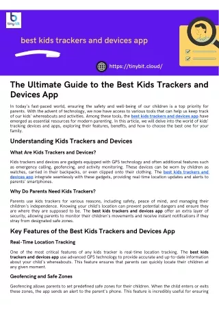 The Ultimate Guide to the Best Kids Trackers and Devices App