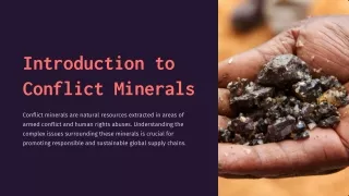 Conflict Minerals and Due Diligence in Supply Chain Management