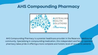 Compounding Pharmacy in Reservoir - AHS Compounding Pharmacy