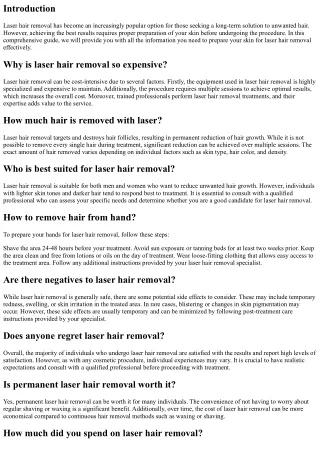 Preparing Your Skin for Laser Hair Removal: A Comprehensive Guide