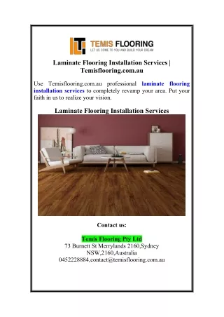 Laminate Flooring Installation Services | Temisflooring.com.au