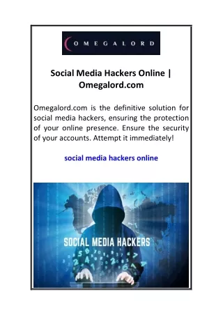 Social Media Hackers Online  Omegalord.com