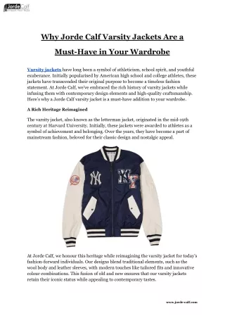 Why Jorde Calf Varsity Jackets Are a Must-Have in Your Wardrobe