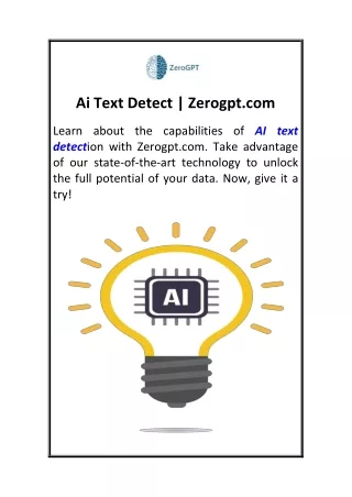 Ai Text Detect  Zerogpt.com