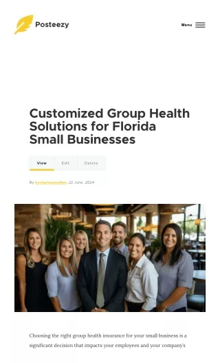 Customized Group Health Solutions for Florida Small Businesses