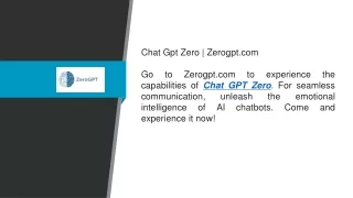 Chat Gpt Zero   Zerogpt.com