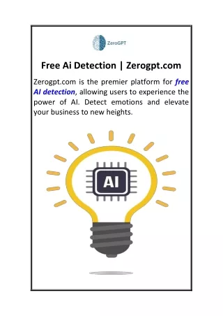 Free Ai Detection  Zerogpt.com