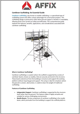 Cantilever Scaffolding: An Essential Guide