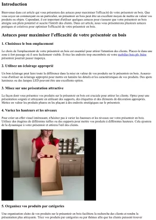 Astuces pour maximiser l'efficacité de votre présentoir en bois