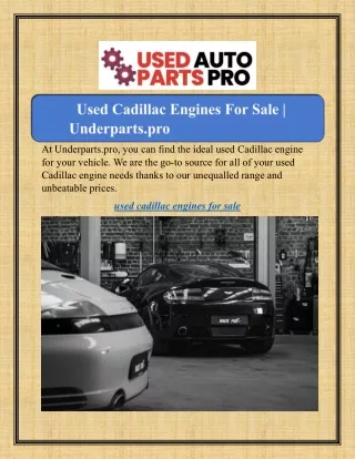 Used Cadillac Engines For Sale | Usedautoparts.pro