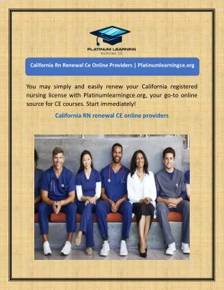 California Rn Renewal Ce Online Providers  Platinumlearningce.org