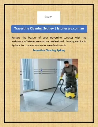 Travertine Cleaning Sydney  Istonecare.com.au