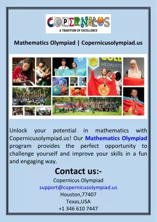 Mathematics Olympiad  Copernicusolympiad.us