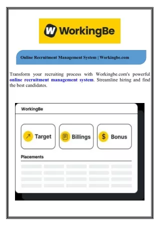Online Recruitment Management System Workingbe.com