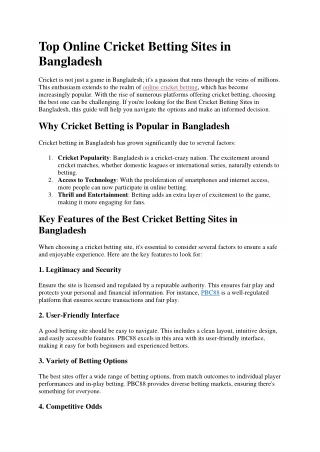 Top Online Cricket Betting Sites in Bangladesh