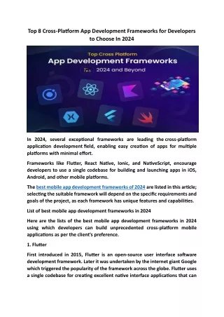 Top 8 Cross-Platform App Development Frameworks for Developers to Choose In 2024