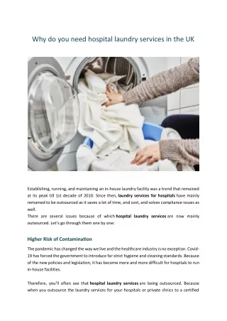 Why do you need hospital laundry services in the UK