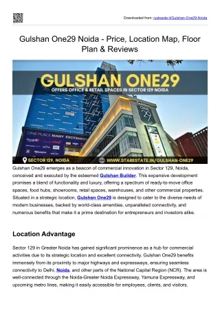 Gulshan One29 Noida - Price, Location Map, Floor Plan & Reviews