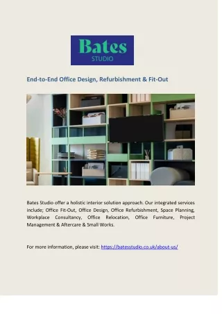 End-to-End Office Design, Refurbishment & Fit-Out - Bates Studio