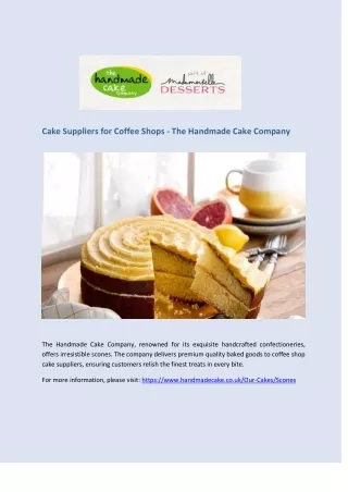 Cake Suppliers for Coffee Shops - The Handmade Cake Company